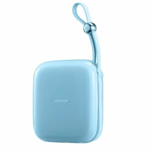 Acumulator extern Joyroom, Jelly Series, 10000mAh, 22.5W, 1xUSB, 1xUSB-C, Cablu Lightning incorporat, Albastru
