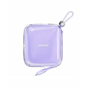 Acumulator extern Joyroom, Jelly Series, 10000mAh, 22.5W, 1xUSB, 1xUSB-C, Cablu Lightning incorporat, Violet