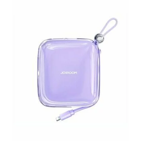 Acumulator extern Joyroom, Jelly Series, 10000mAh, 22.5W, 1xUSB, 1xUSB-C, Cablu Lightning incorporat, Violet