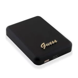 Acumulator extern wireless Guess, 3000mAh, 5W, Magsafe, 1xUSB-C, Indicator baterie, Negru
