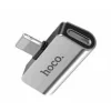 Adaptor Audio HOCO, LS24, tip Lightning la Lightning / Lightning, Argintiu