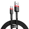 Cablu Date si Incarcare Baseus, Cafule CATKLF-B91, USB la USB Type-C, 3A, 1m, Negru - Rosu