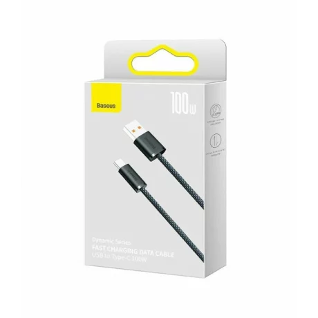 Cablu Date si Incarcare Baseus, Dynamic Series CALD000616, USB la USB Type-C, 1m, PD 100W, Fast Charging, Gri