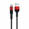Cablu Date si Incarcare Borofone, BX21 Outstanding, USB la MicroUSB, 1m, 2.4A, Negru Rosu