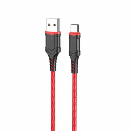Cablu Date si Incarcare Borofone, BX67, USB la USB Type-C, 1m, 3A, Rosu