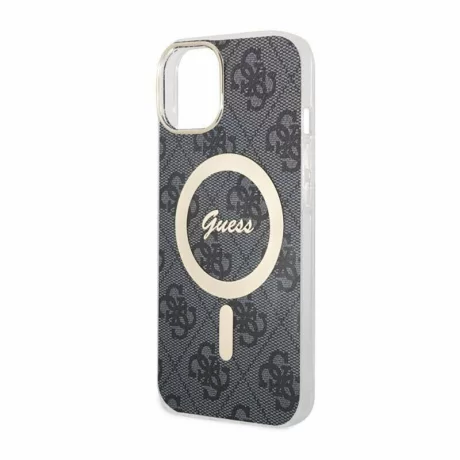 Husa de protectie Guess 4G IML MagSafe pentru iPhone 14, Negru
