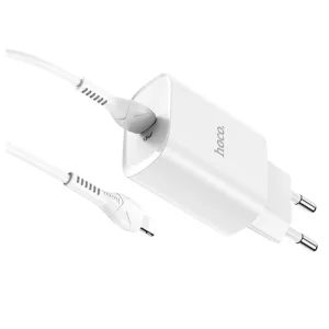 Incarcator Retea cu cablu Lightning HOCO N14, Quick Charge, 20W, 1 X USB Tip-C, Alb