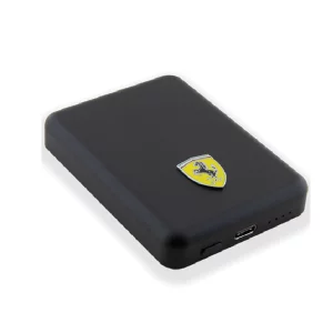 Powerbank cu incarcare inductiva, Ferrari, 15W, 5000mAh, Negru