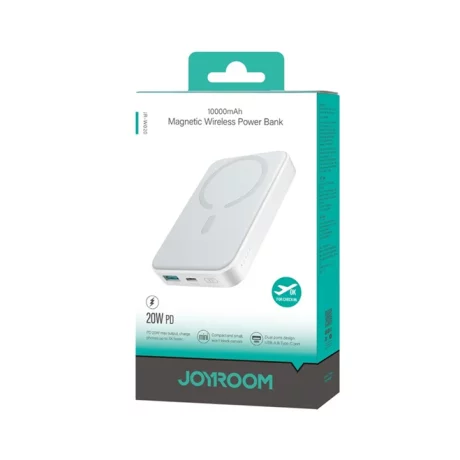 Acumulator extern Joyroom JR-W020, 10000mAh, 20W, MagSafe, Cablu USB-C, Alb