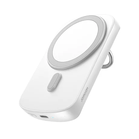 Acumulator extern wireless Joyroom, Ring holder, 6000mAh, 20W, 1xUSB-C, PD, Alb