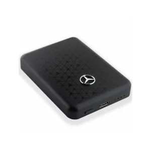 Acumulator extern wireless Mercedes, 5000mAh, 15W, Magsafe, 1xUSB-C, Indicator baterie, Negru