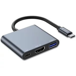 Hub aluminiu 3-in-1 Tech-Protect V1, USB Type-C - 1x USB 3.0, 1x USB Type-C, 1x HDMI, Gri