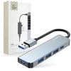 Hub aluminiu 5-in-1 Tech-Protect V0, USB - 3x USB 2.0, 1x USB 3.0, 1x USB Type-C, Gri