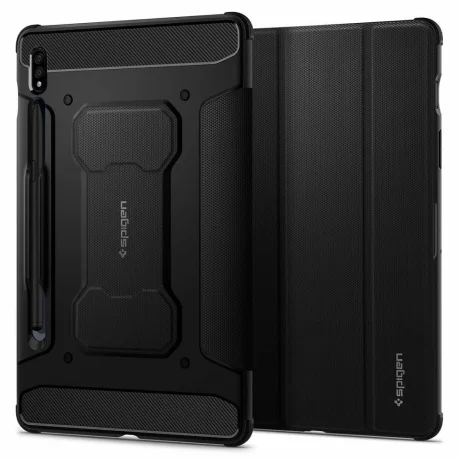 Husa de protectie tableta Spigen, Rugged Armor pentru Samsung Galaxy TAB S7/ S8 11.0, Negru