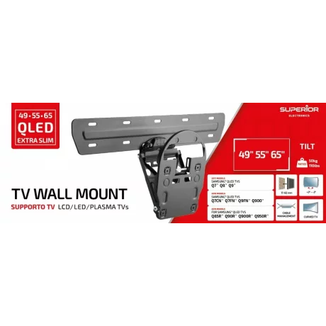 Suport Perete Superior SUPSTV014, 49&quot;-65&quot;, 50 Kg, Negru