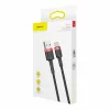 Cablu Date si Incarcare Baseus, Cafule CATKLF-A91, USB la USB Type-C, 0.5 m, C3.0, 3A, Negru Rosu