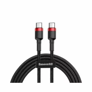 Cablu Date si Incarcare Baseus, Cafule CATKLF-C91, USB la USB Type-C, Quick Charge, 2m, Negru - Rosu