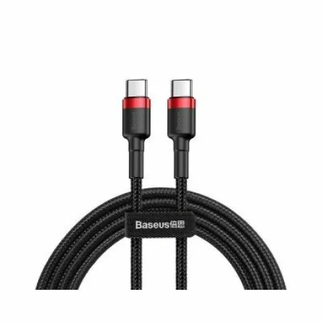 Cablu Date si Incarcare Baseus, Cafule CATKLF-C91, USB la USB Type-C, Quick Charge, 2m, Negru - Rosu