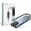 Hub aluminiu 5-in-1 Tech-Protect V3 USB Type-C - 2x USB 3.0, 1x USB Type-C, 1x HDMI, 1x RJ45, Gri