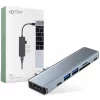 Hub aluminiu 7-in-1 Tech-Protect V5 Dual USB Type-C - 2x USB Type-C, 2x USB 3.0, 1x HDMI, 1x MicroSD, 1x SD, Gri