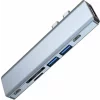 Hub aluminiu 7-in-1 Tech-Protect V5 Dual USB Type-C - 2x USB Type-C, 2x USB 3.0, 1x HDMI, 1x MicroSD, 1x SD, Gri