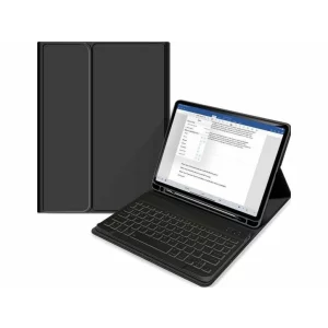 Husa de protectie tableta cu tastatura Tech-Protect, Spatiu depozitare Pen, pentru Apple iPad 10.2 2019/ 2020/ 2021, Negru