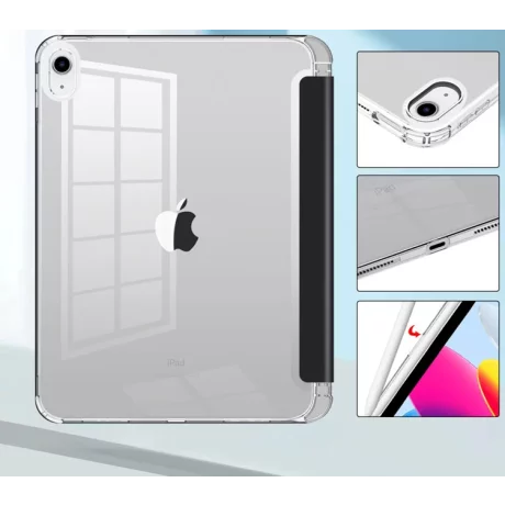 Husa de protectie tableta Tech-Protect, Hybrid, Spatiu depozitare Pen, pentru Apple iPad 10.9 2022, Negru