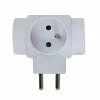 Adaptor triplu stecher, Esperanza, ELK302W, forma T, Alb