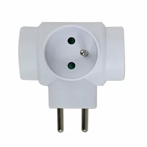 Adaptor triplu stecher, Esperanza, ELK302W, forma T, Alb