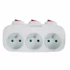 Adaptor triplu stecher Esperanza, ELK307W, switch ON/OFF, forma dreptunghi, Alb