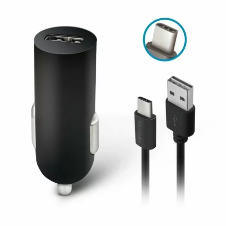 Incarcator auto Forever, USB, 1A, cablu USB-C, Negru