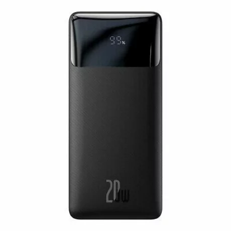 Acumulator extern Baseus Bipow, 20000mAh, 20W, 2 x USB; 1 x USB Type-C, digital display pt. status baterie, 3A, Negru