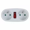 Adaptor dublu stecher Esperanza, ELK306W, switch ON/OFF, Alb