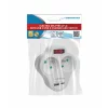 Adaptor dublu stecher Esperanza, ELK311W, switch ON/OFF, cu incarcator USB-C/USB-A, Alb