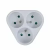 Adaptor triplu stecher Esperanza, ELK303W, forma rotund, Alb