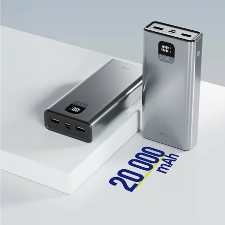 Acumulator extern Allity APB-100, PD QC, 22.5W, 20000 mAh, Gri