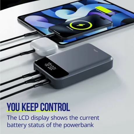 Acumulator extern Allity APB-200, PD QC, 130W, 19200 mAh, Gri