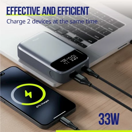 Acumulator extern Allity APB-200, PD QC, 33W, 10000 mAh, Gri