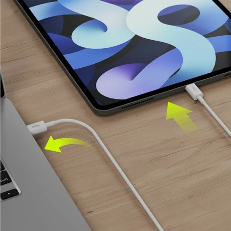 Cablu de date si incarcare  Allity AAUC-03, USB-C to USB-C, 2m, 100W, Alb
