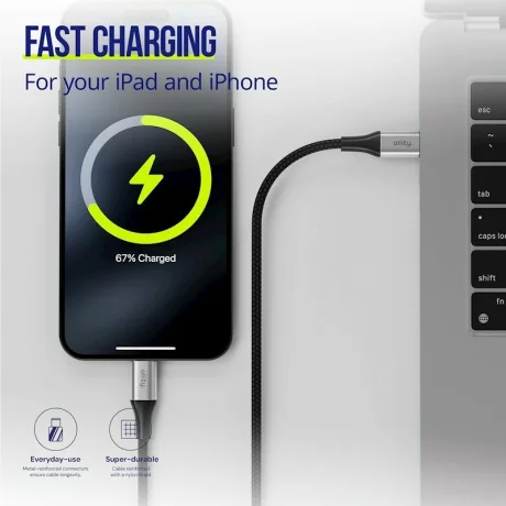 Cablu de date si incarcare Allity AUC-01, USB-C to Lightning, 27W, 1m, Negru