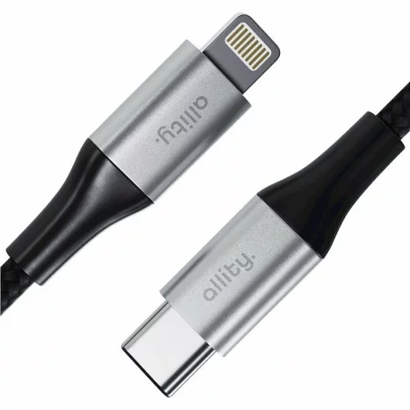 Cablu de date si incarcare Allity AUC-01, USB-C to Lightning, 27W, 2m, Negru