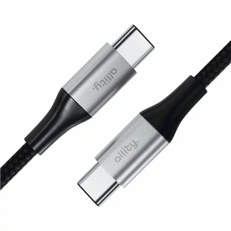Cablu de date si incarcare Allity AUC-01, USB-C to USB-C, 100W, 1m, Negru