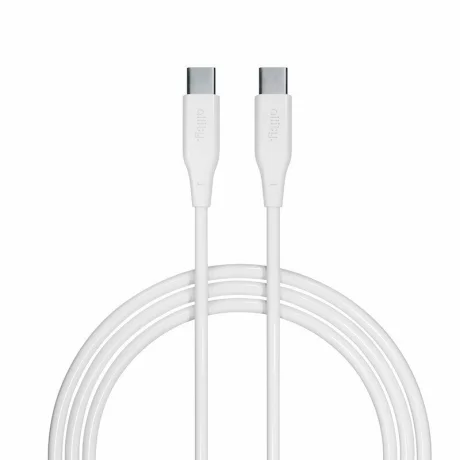 Cablu de date si incarcare Allity AUC-02, USB-C to USB-C, 100W, 1m, Alb