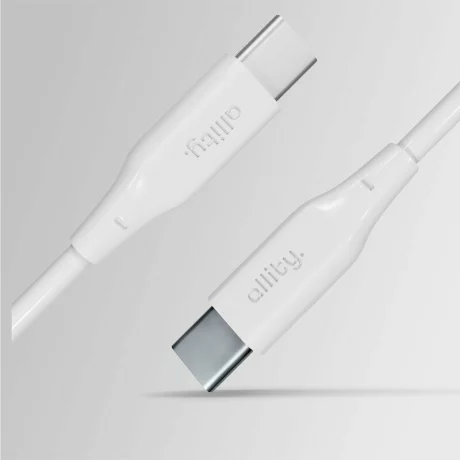 Cablu de date si incarcare Allity AUC-02, USB-C to USB-C, 100W, 2m, Alb