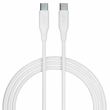 Cablu de date si incarcare Allity AUC-02, USB-C to USB-C, 100W, 2m, Alb