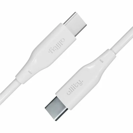 Cablu de date si incarcare Allity AUC-02, USB-C to USB-C, 100W, 2m, Alb