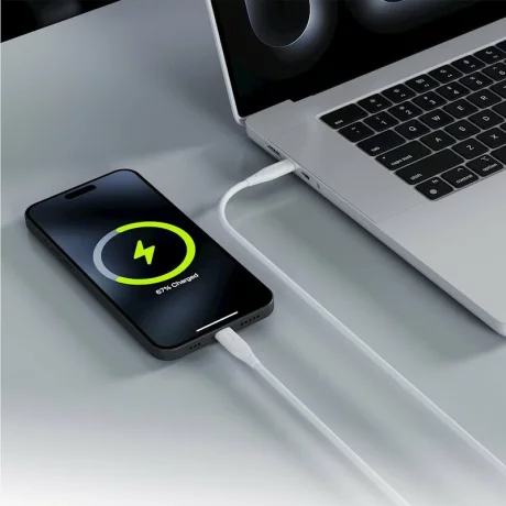 Cablu de date si incarcare Allity AUC-02, USB-C to USB-C, 60W, 1m, Alb