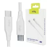 Cablu de date si incarcare Allity AUC-02, USB-C to USB-C, 60W, 1m, Alb