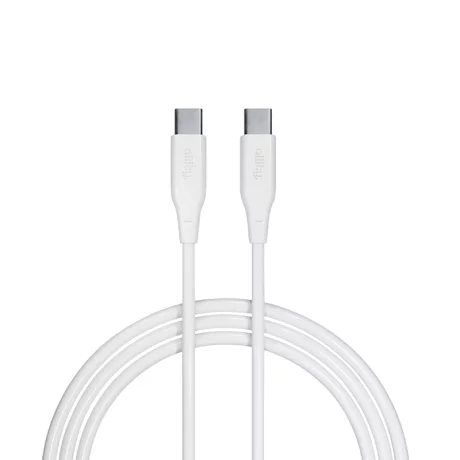 Cablu de date si incarcare Allity AUC-02, USB-C to USB-C, 60W, 2m, Alb
