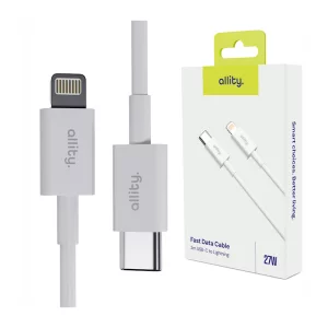 Cablu de date si incarcare Allity AUC-03, USB-C to Lightning, 27W, 1m, Negru